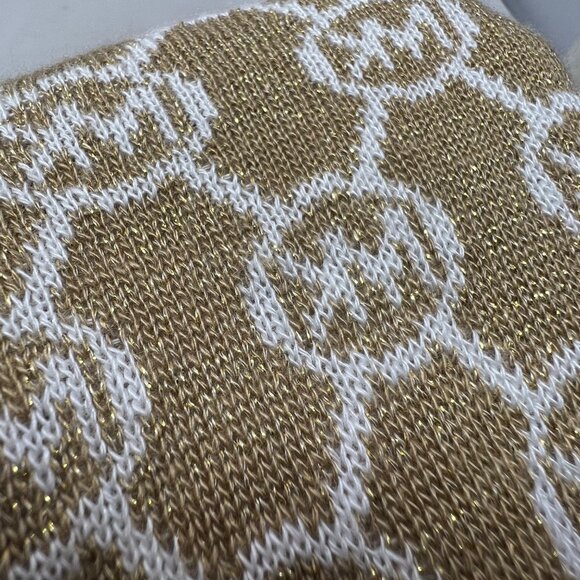 Michael Kors Scarf One Size Jet Set Logo Print Reversible Infinity Muffler White - Picture 4 of 6